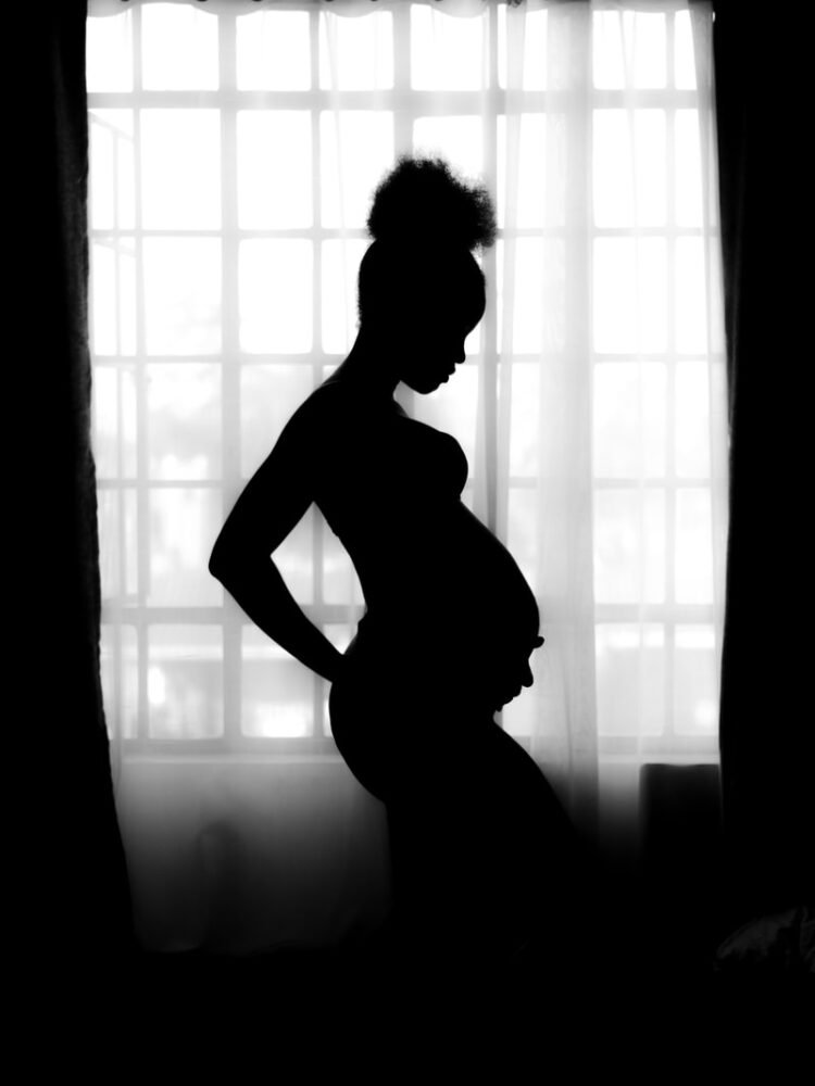 silhouette of pregnant woman