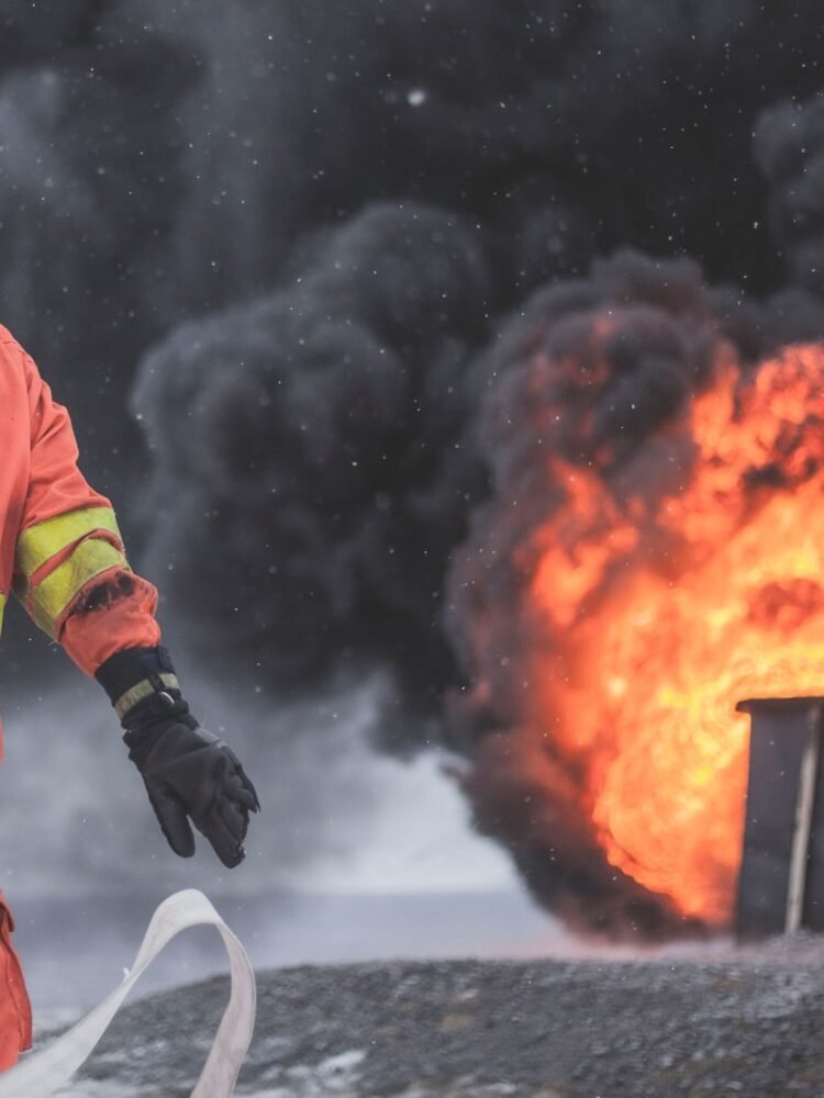 fireman wearing firesuit